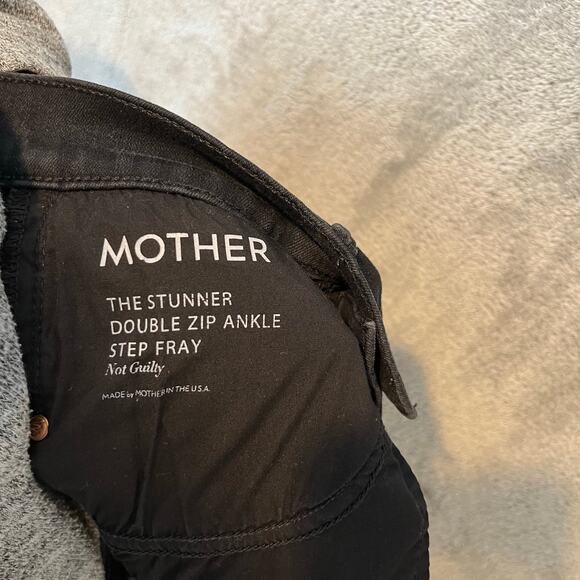 Mother The Stunner‎ Double Zip Ankle Step Fray In Not Guilty Black Size 25 - Picture 7 of 10